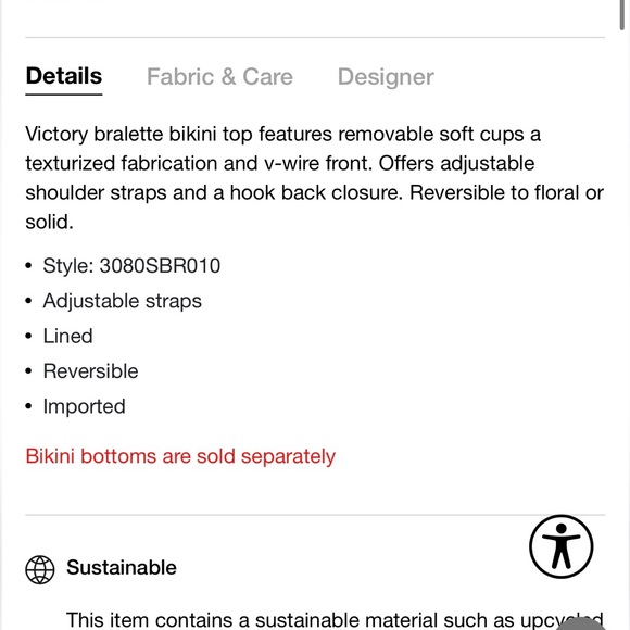 NWT Maaji Victory V-front Reversible Bikini Set - Picture 10 of 10